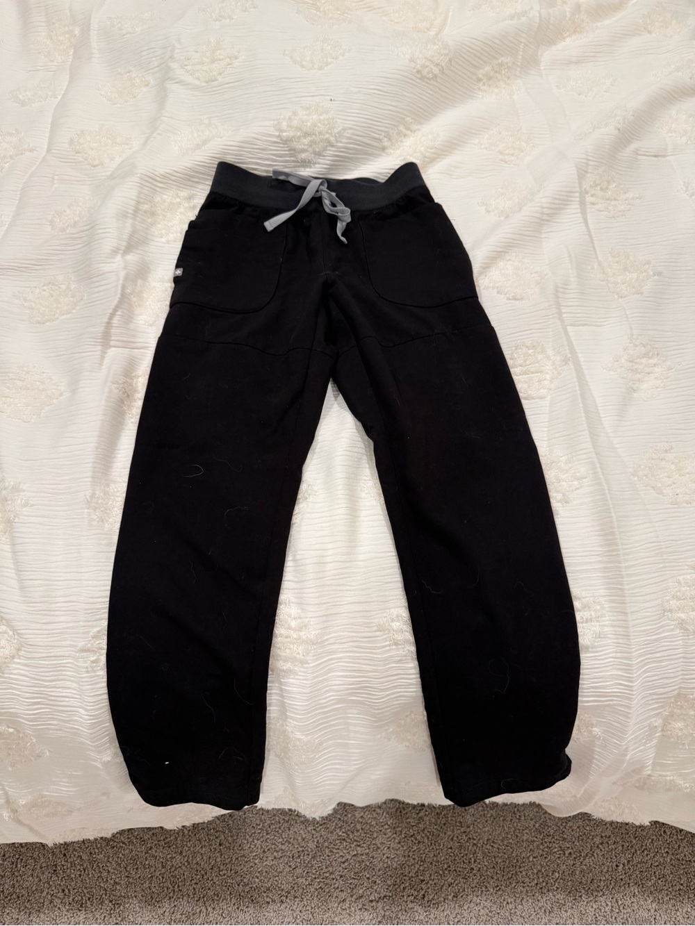 Figs are Black Straight-Leg Scrub Pants -multipocket